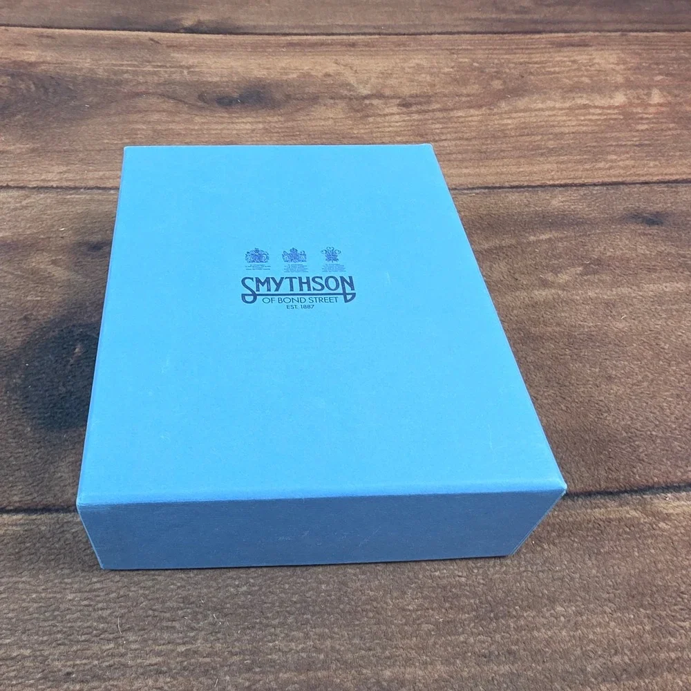 Smythson Note Cards Men OS Blue Like New Personalized William E Bellis Luxury